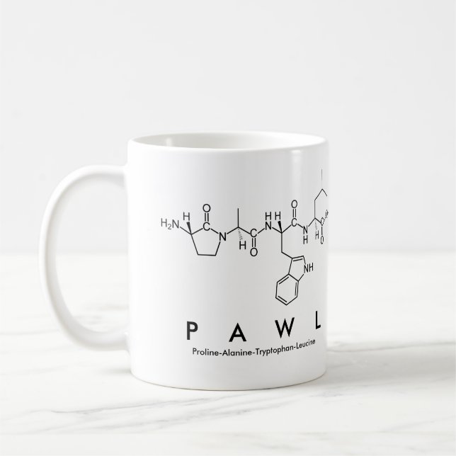 Taza De Café Pawl peptide nombre mug (Izquierda)
