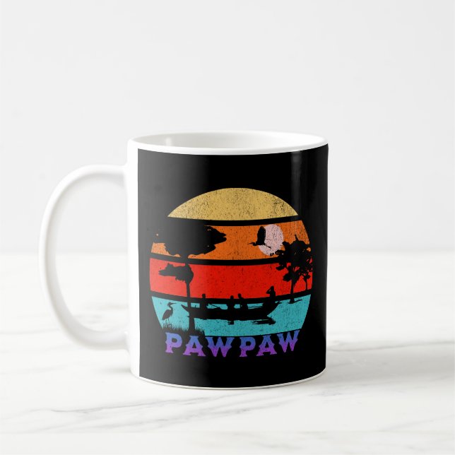 Taza De Café Pawpaw Retro Sunset Ocean Grandfather (Izquierda)