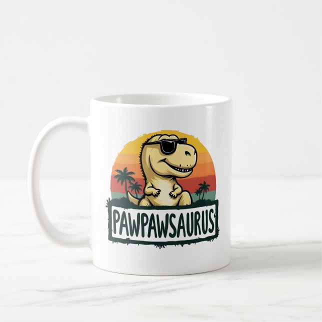 Taza De Café Pawpawsaurus Dinosaur Abuelo Saurus Día del Padre (Izquierda)