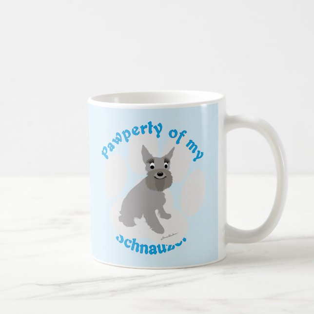 Taza De Café Pawperty de mi Schnauzer (Derecha)