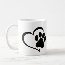 Taza De Café PawPrint con diseño de corazón
