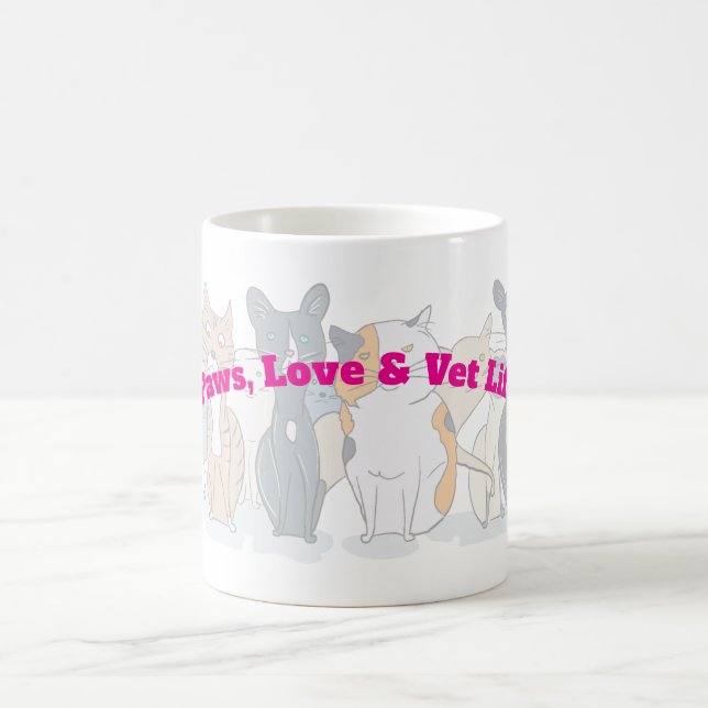Taza De Café Paws, amor y vida de veterinaria (Centro)