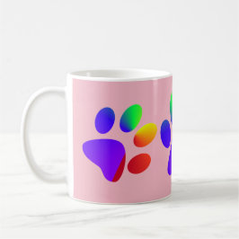Taza De Café Paws de animales de color arcoiris