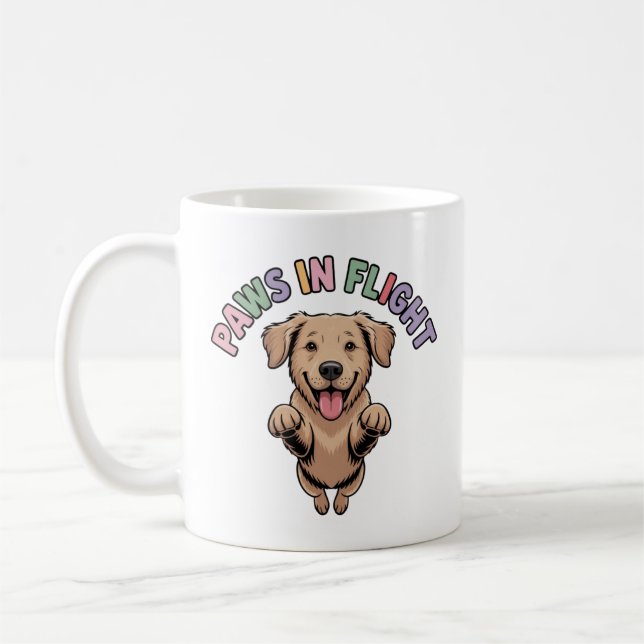 Taza De Café Paws en un perro de vuelo (Izquierda)