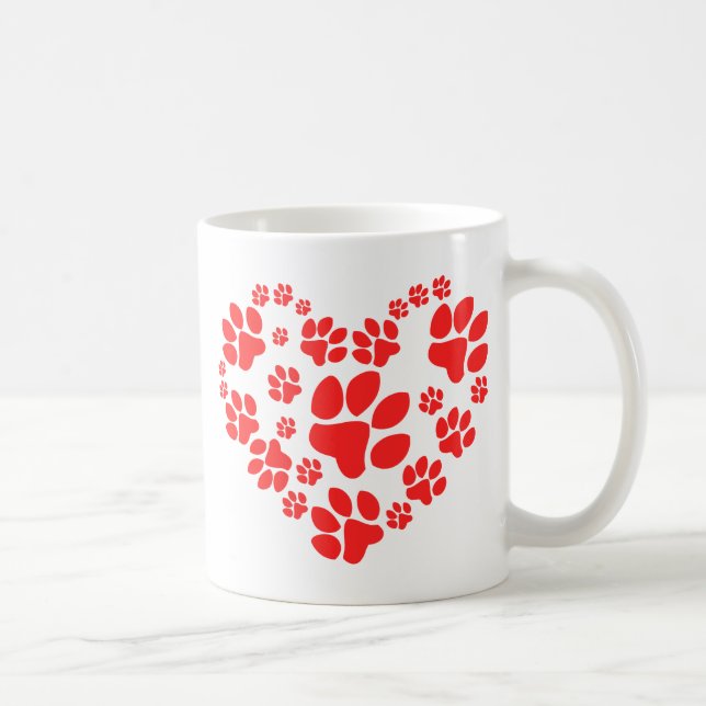 Taza De Café Paws Heart (Derecha)