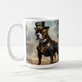 Taza De Café Paws mecánicos: Steampunk Staffordshire Terrier