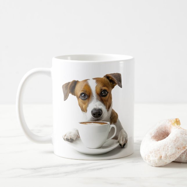 Taza De Café Paws Off My Coffee, Cute Dog, Personalizado (Con donut)