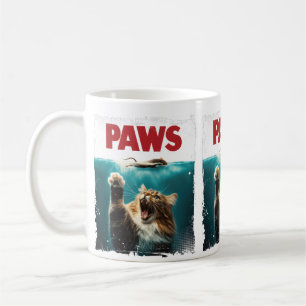 Taza De Café PAWS Parodia el ratón del gato, un gato cómico per