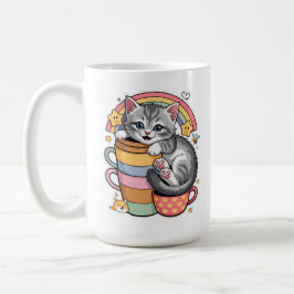 Taza De Café Paws Pastel y Sierras Arcoiris