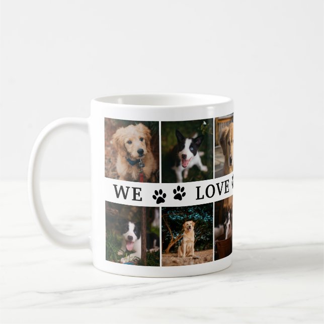 Taza De Café Paws que te queremos, mamá Collage de fotos (Izquierda)