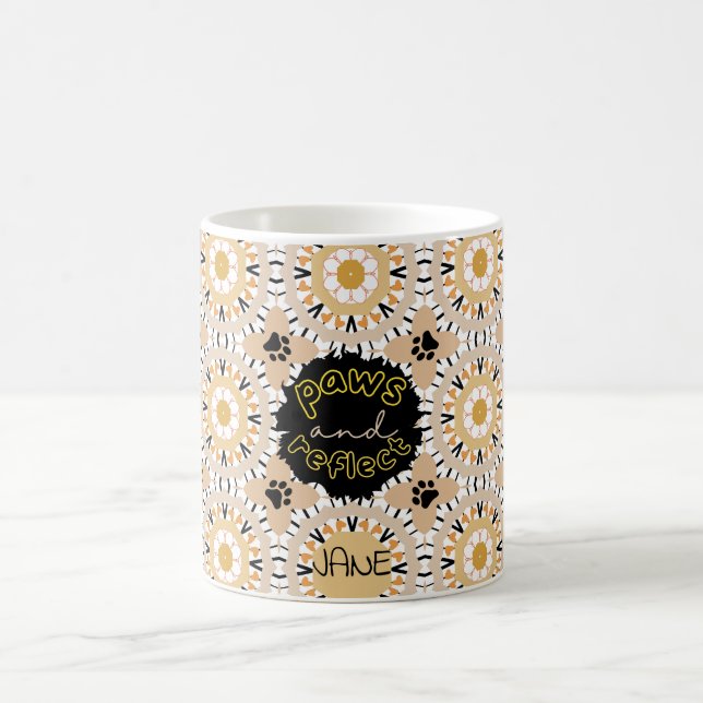 Taza De Café PAWS & REFLECT caramel beige mandala (Centro)