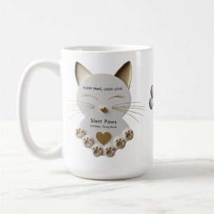 Taza De Café Paws silenciosos, amor fuerte - Mug de papel de ga