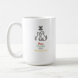 Taza De Café Paws Under the Mistletoe – Cute Christmas 
