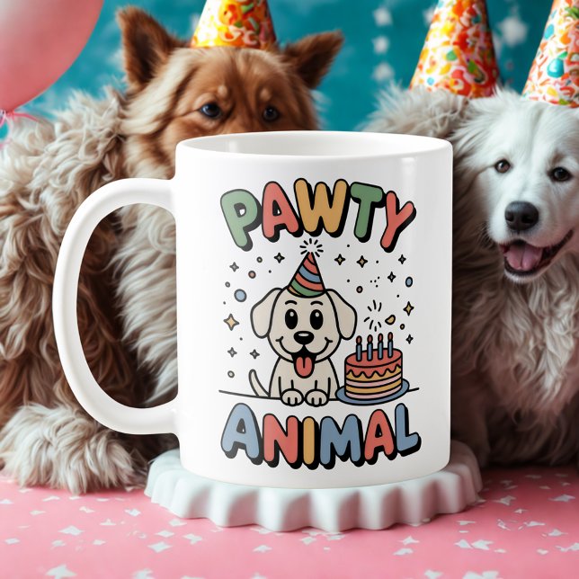 Taza De Café Pawty Animal | Pet Celebration Humor   (Subido por el creador)