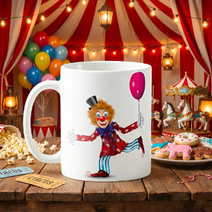 Taza De Café Payaso con un globo