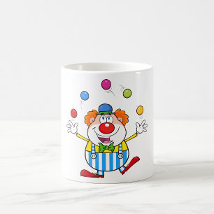 Taza De Café Payaso divertido en el circo haciendo malabares