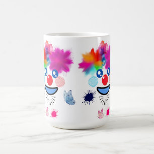 Taza De Café Payaso, mariposas y colores pastel