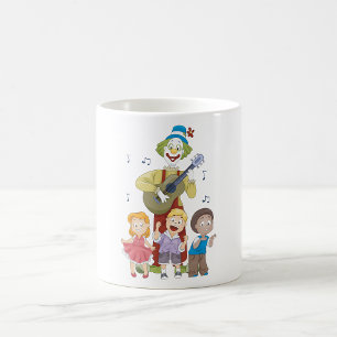 Taza De Café Payaso Musical Divertido con Niños Bailando