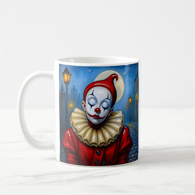 Taza De Café Payaso Rojo iluminado por la luna (Izquierda)