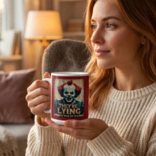 Taza De Café Payaso Sin Guerra Irán Noticias Falsa
