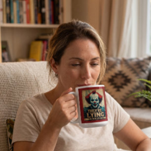 Taza De Café Payaso Sin Guerra Irán Noticias Falsa