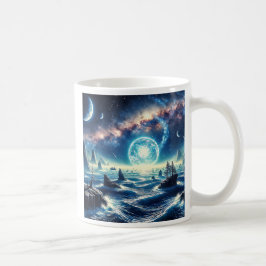 Taza De Café Paysage surréaliste sous une nuée d'étoiles.