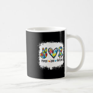 Taza De Café Paz Amar El Autismo En Abril Usamos Azul Para El A