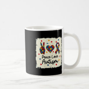 Taza De Café Paz Amar El Autismo En Abril Usamos Azul Para El A