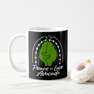Taza De Café Paz Amor Aguacate Divertido Retro Amante de la Fru