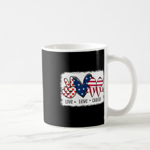 Taza De Café Paz Amor Alegre Bandera Estadounidense 4 De Julio