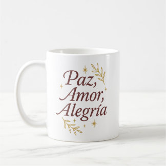 Taza De Café Paz, Amor, Alegría ✨ | Elegant Christmas Design