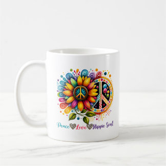 Taza De Café Paz amor alma hippie