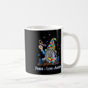 Taza De Café Paz Amor Autismo Gnome Autismo Tejer Autismo De Ty