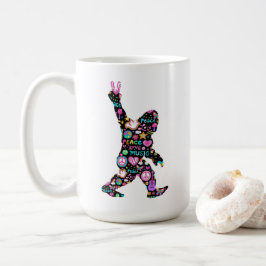 Taza De Café Paz Amor Bigfoot Hippie Divertido Amante de Bigfoo