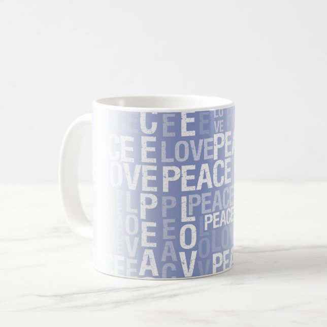 Taza De Café Paz Amor Blanco Púrpura (Anverso izquierdo)