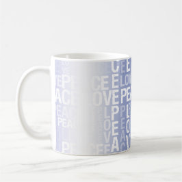 Taza De Café Paz Amor Blanco Púrpura