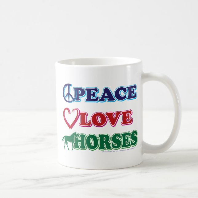 Taza De Café Paz-amor-caballos (Derecha)