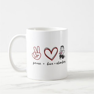 Taza De Café Paz. Amor. Camiseta de escaladores