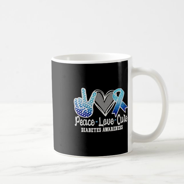 Taza De Café Paz Amor Cura Diabetes Conciencia 1 (Derecha)
