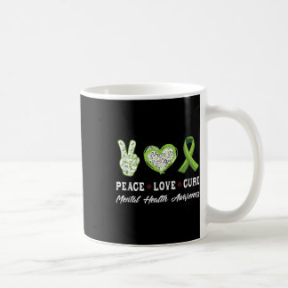 Taza De Café Paz Amor Cura Salud Mental Concienciación Hombres 