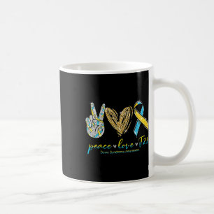 Taza De Café Paz Amor Curar Conciencia del Síndrome de Down