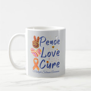 Taza De Café Paz Amor Curar Esclerosis Múltiple Conciencia