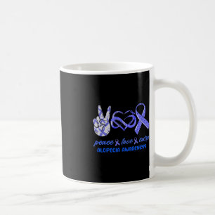 Taza De Café Paz Amor Cure Alopecia Conciencia
