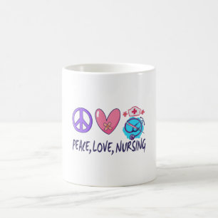 Taza De Café Paz Amor Enfermería