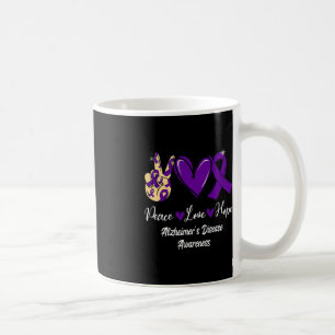 Taza De Café Paz Amor Esperanza Cinta Púrpura Alzheimer Enferme