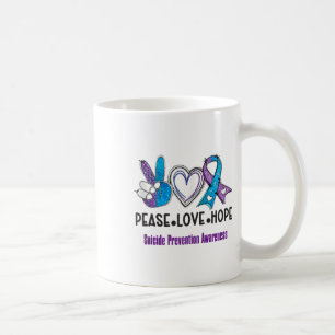 Taza De Café Paz Amor Esperanza Prevención del Suicidio Concien