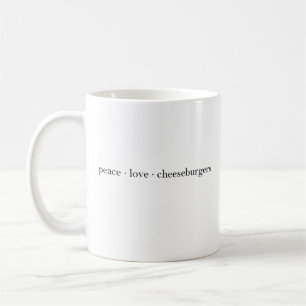 Taza De Café Paz Amor Hamburguesas con Queso