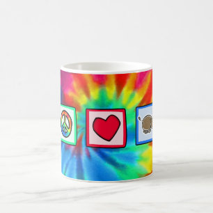 Taza De Café Paz, amor, hipopótamos