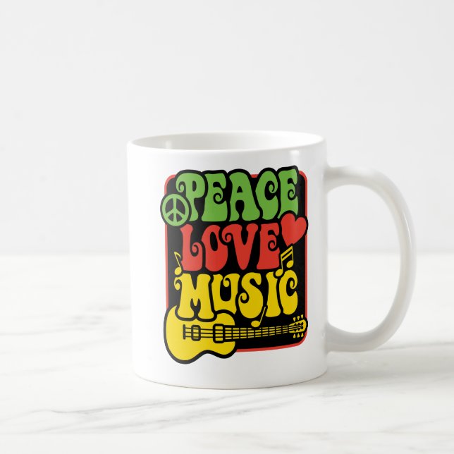 Taza De Café Paz-Amor-Música de Rasta (Derecha)