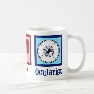 Taza De Café Paz Amor Ocularista Prostética Ocular